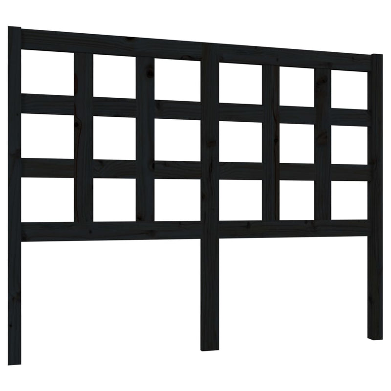 vidaXL fekete tömör fenyőfa ágyfejtámla 125,5 x 4 x 100 cm