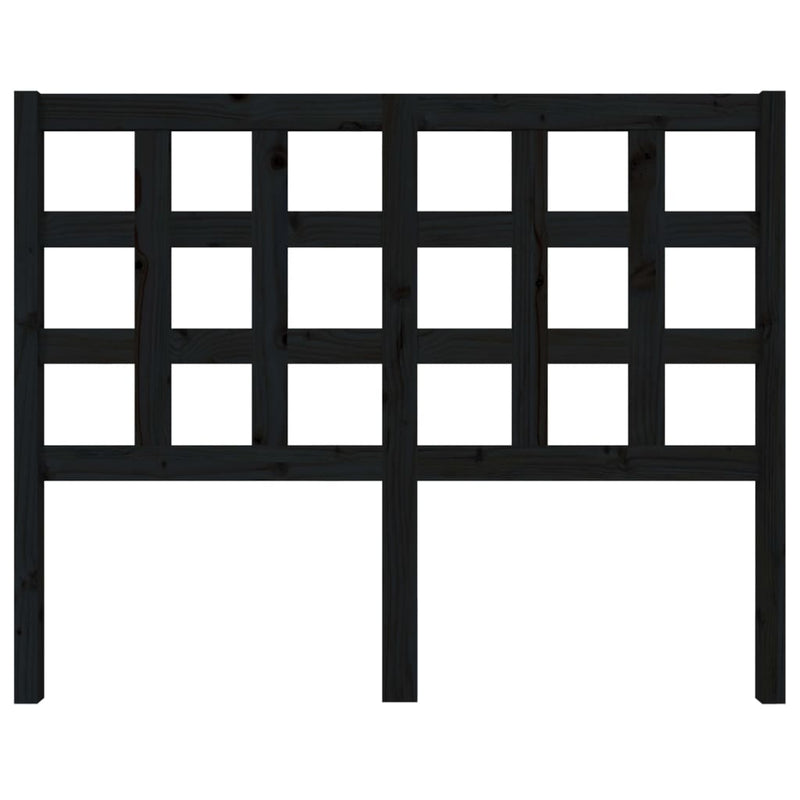 vidaXL fekete tömör fenyőfa ágyfejtámla 125,5 x 4 x 100 cm