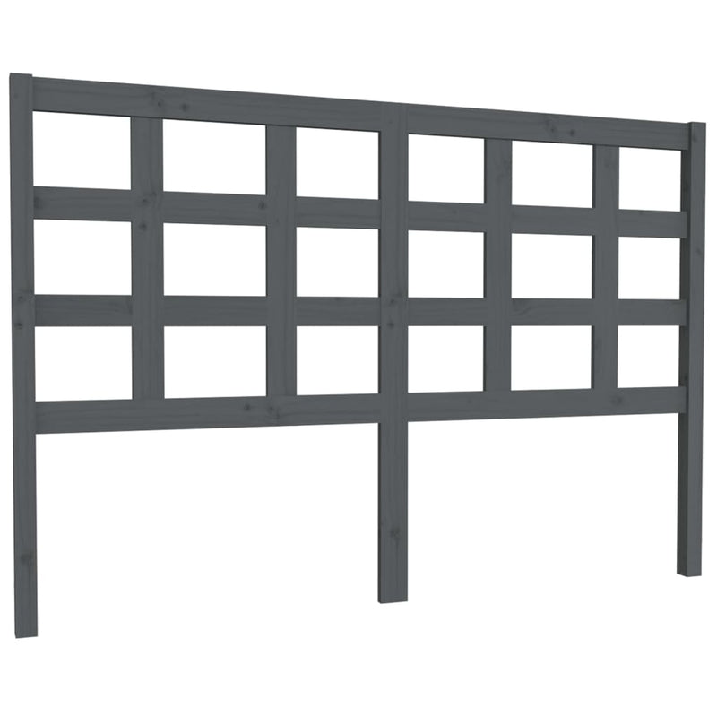 vidaXL szürke tömör fenyőfa ágyfejtámla 145,5 x 4 x 100 cm