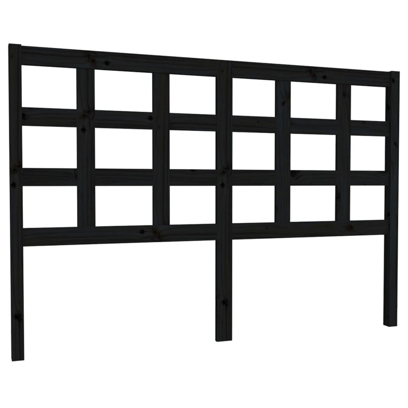 vidaXL fekete tömör fenyőfa ágyfejtámla 145,5 x 4 x 100 cm