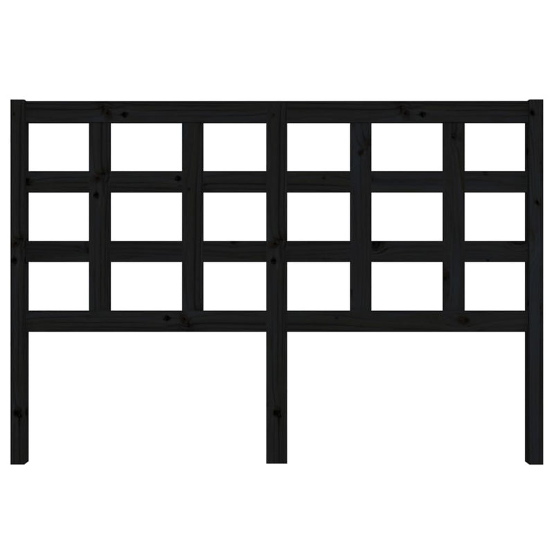 vidaXL fekete tömör fenyőfa ágyfejtámla 145,5 x 4 x 100 cm