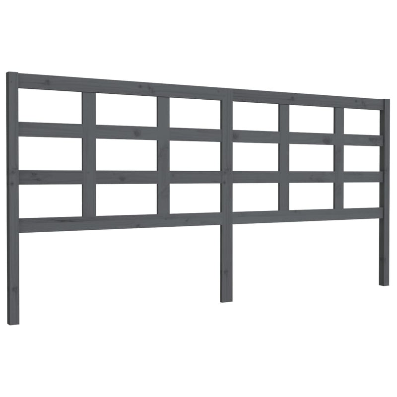 vidaXL szürke tömör fenyőfa ágyfejtámla 205,5x4x100 cm