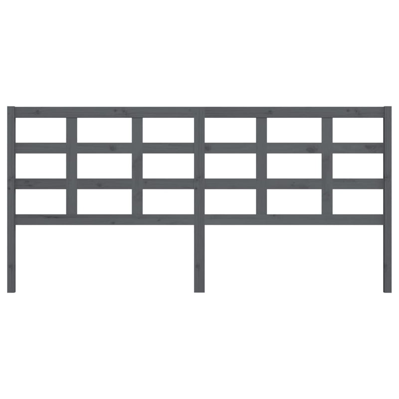 vidaXL szürke tömör fenyőfa ágyfejtámla 205,5x4x100 cm