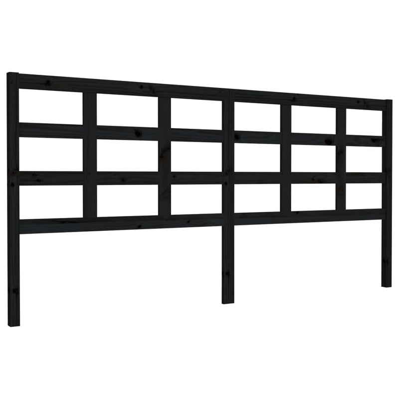 vidaXL fekete tömör fenyőfa ágyfejtámla 205,5 x 4 x 100 cm