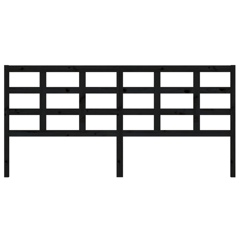 vidaXL fekete tömör fenyőfa ágyfejtámla 205,5 x 4 x 100 cm