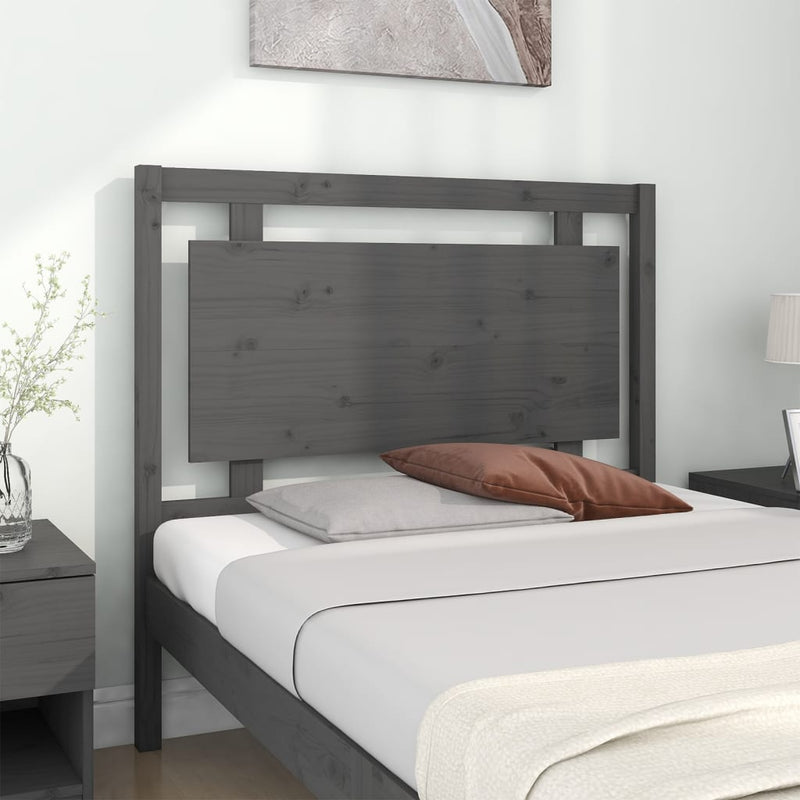 vidaXL szürke tömör fenyőfa ágyfejtámla 105,5 x 4 x 100 cm