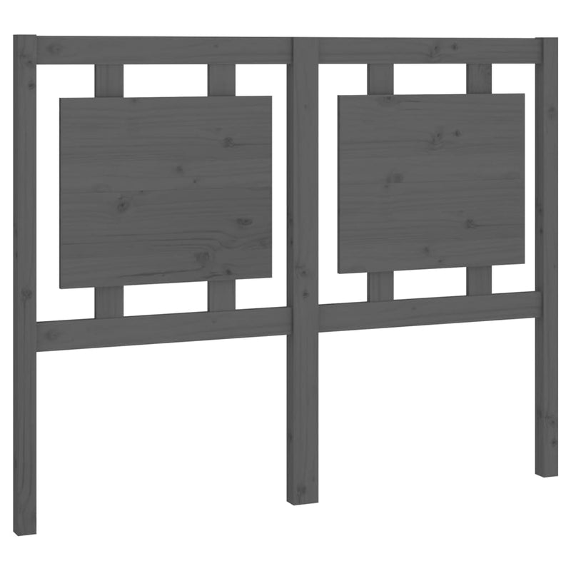 vidaXL szürke tömör fenyőfa ágyfejtámla 125,5 x 4 x 100 cm