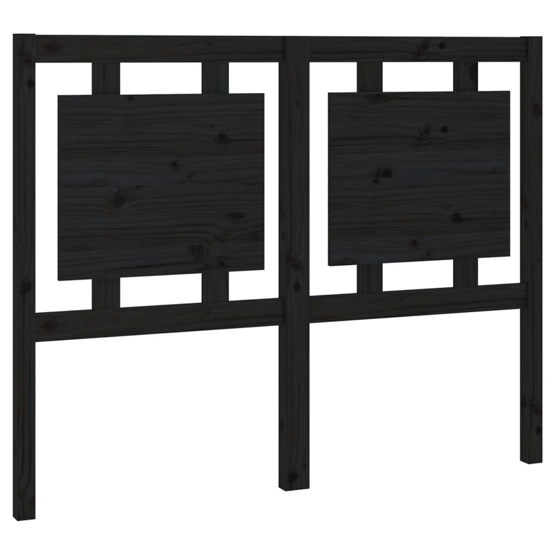 vidaXL fekete tömör fenyőfa ágyfejtámla 125,5 x 4 x 100 cm