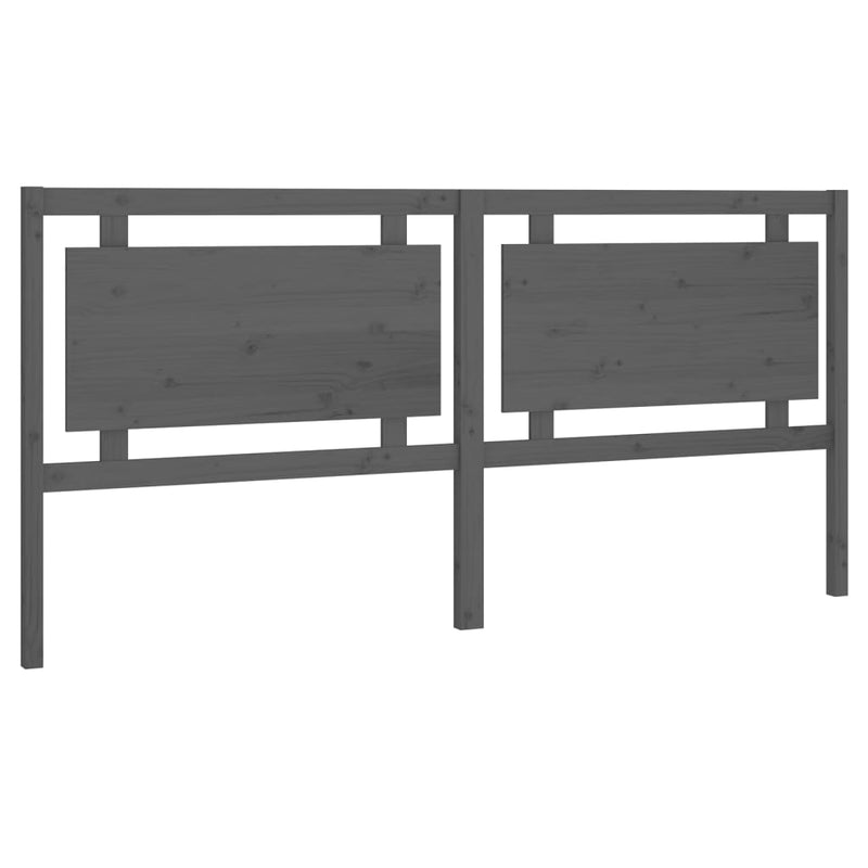 vidaXL szürke tömör fenyőfa ágyfejtámla 205,5 x 4 x 100 cm