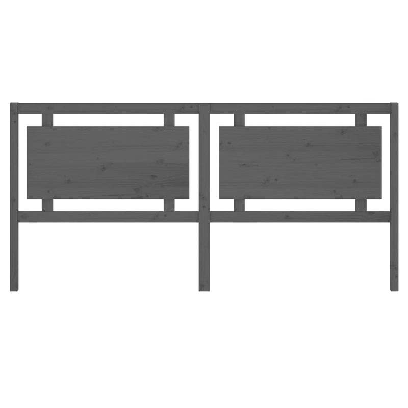 vidaXL szürke tömör fenyőfa ágyfejtámla 205,5 x 4 x 100 cm