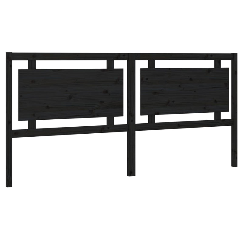 vidaXL fekete tömör fenyőfa ágyfejtámla 205,5 x 4 x 100 cm