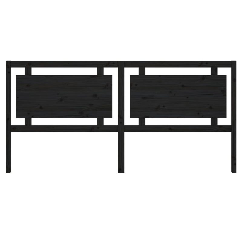 vidaXL fekete tömör fenyőfa ágyfejtámla 205,5 x 4 x 100 cm