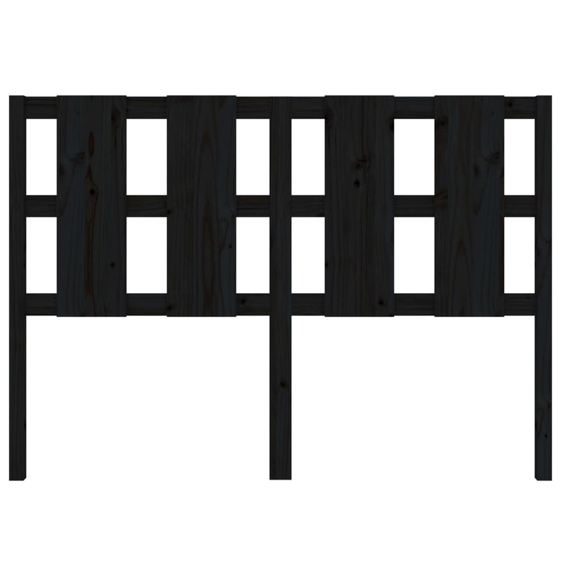 vidaXL fekete tömör fenyőfa ágyfejtámla 125,5 x 4 x 100 cm