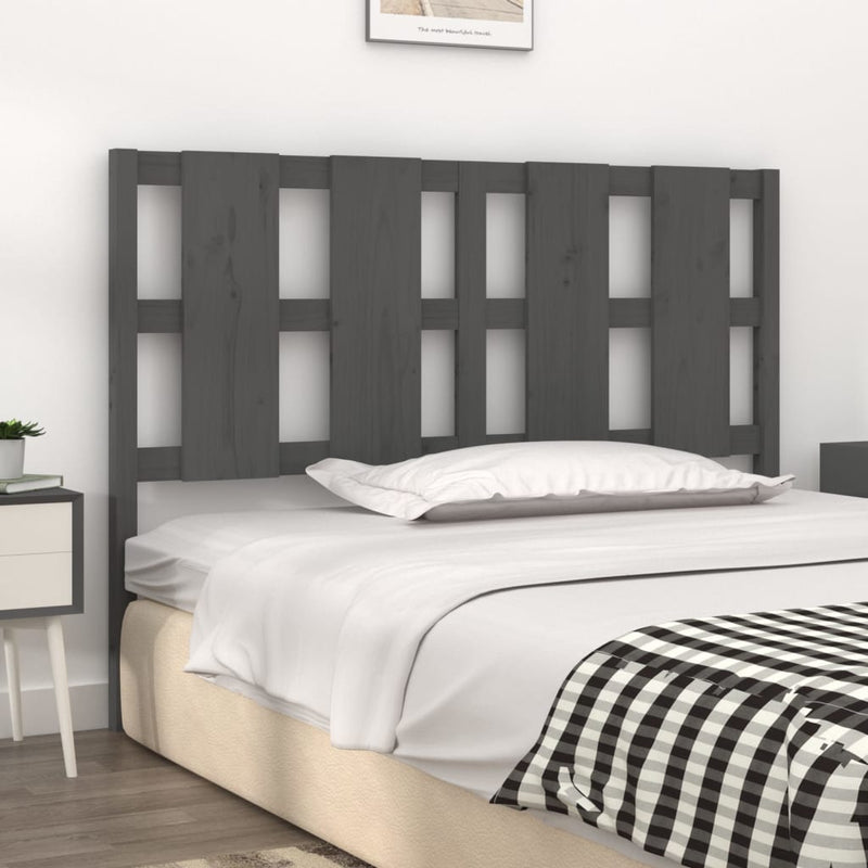 vidaXL szürke tömör fenyőfa ágyfejtámla 145,5 x 4 x 100 cm