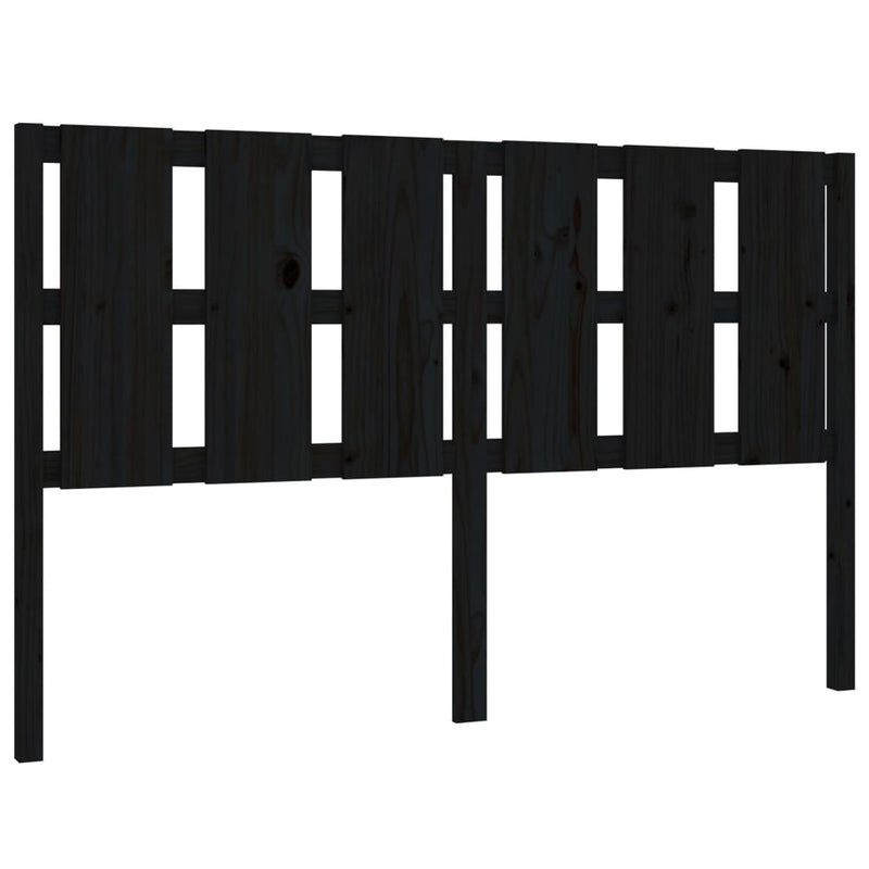 vidaXL fekete tömör fenyőfa ágyfejtámla 155,5x4x100 cm
