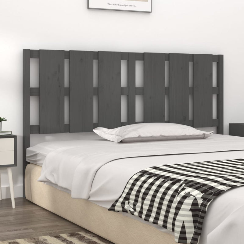 vidaXL szürke tömör fenyőfa ágyfejtámla 165,5 x 4 x 100 cm
