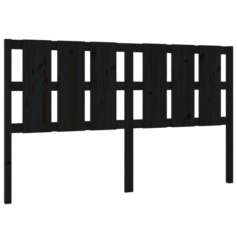 vidaXL fekete tömör fenyőfa ágyfejtámla 165,5 x 4 x 100 cm
