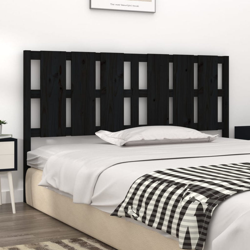 vidaXL fekete tömör fenyőfa ágyfejtámla 165,5 x 4 x 100 cm