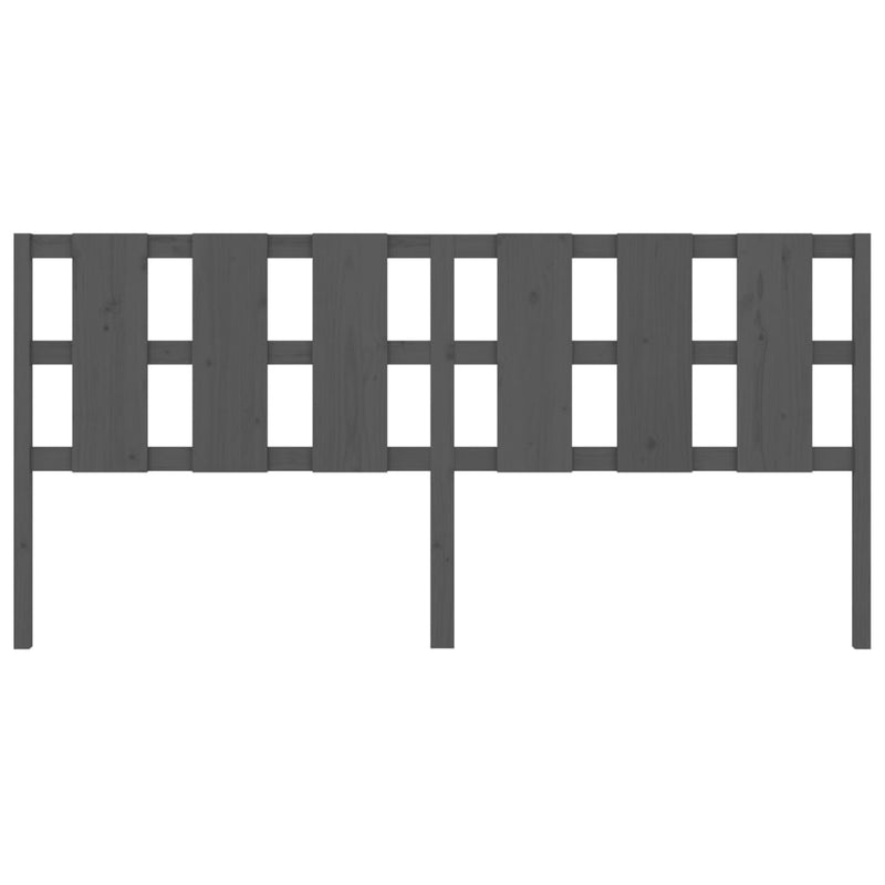 vidaXL szürke tömör fenyőfa ágyfejtámla 205,5x4x100 cm