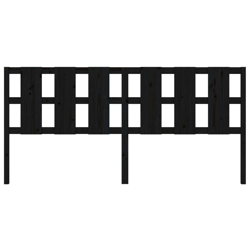 vidaXL fekete tömör fenyőfa ágyfejtámla 205,5 x 4 x 100 cm