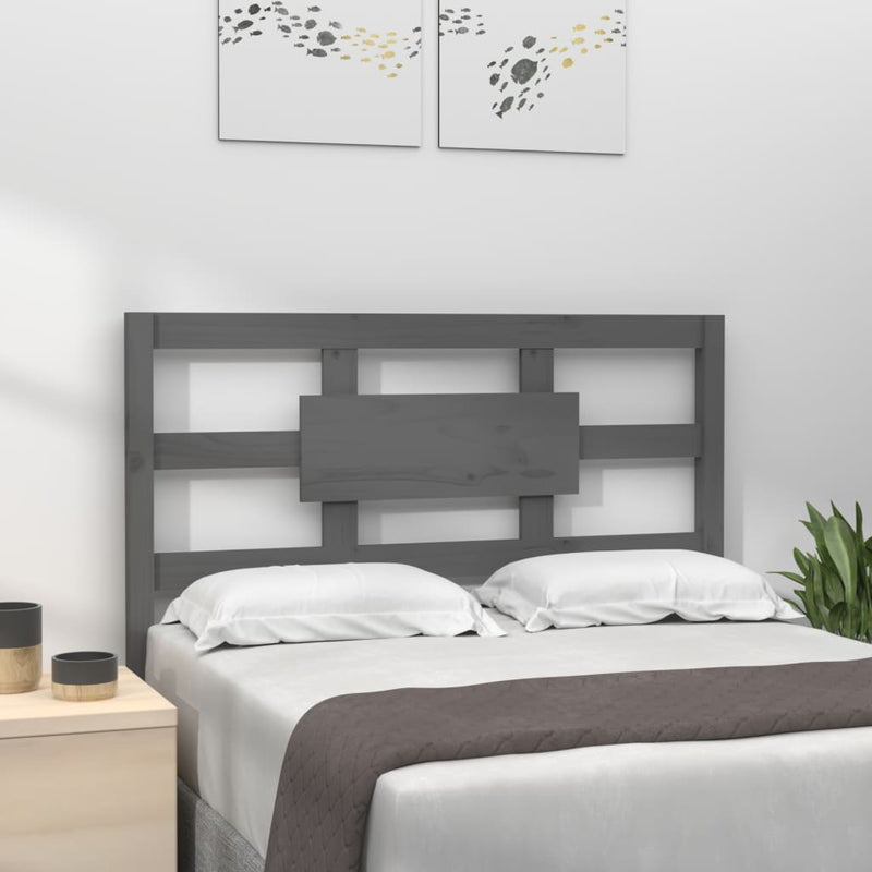 vidaXL szürke tömör fenyőfa ágyfejtámla 95,5 x 4 x 100 cm