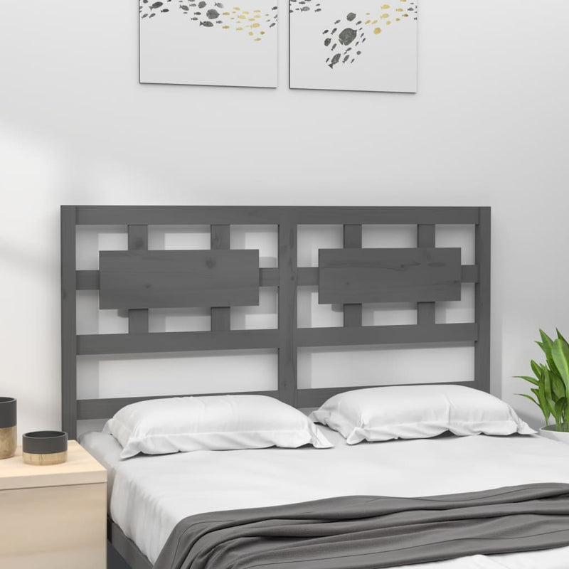 vidaXL szürke tömör fenyőfa ágyfejtámla 205,5x4x100 cm