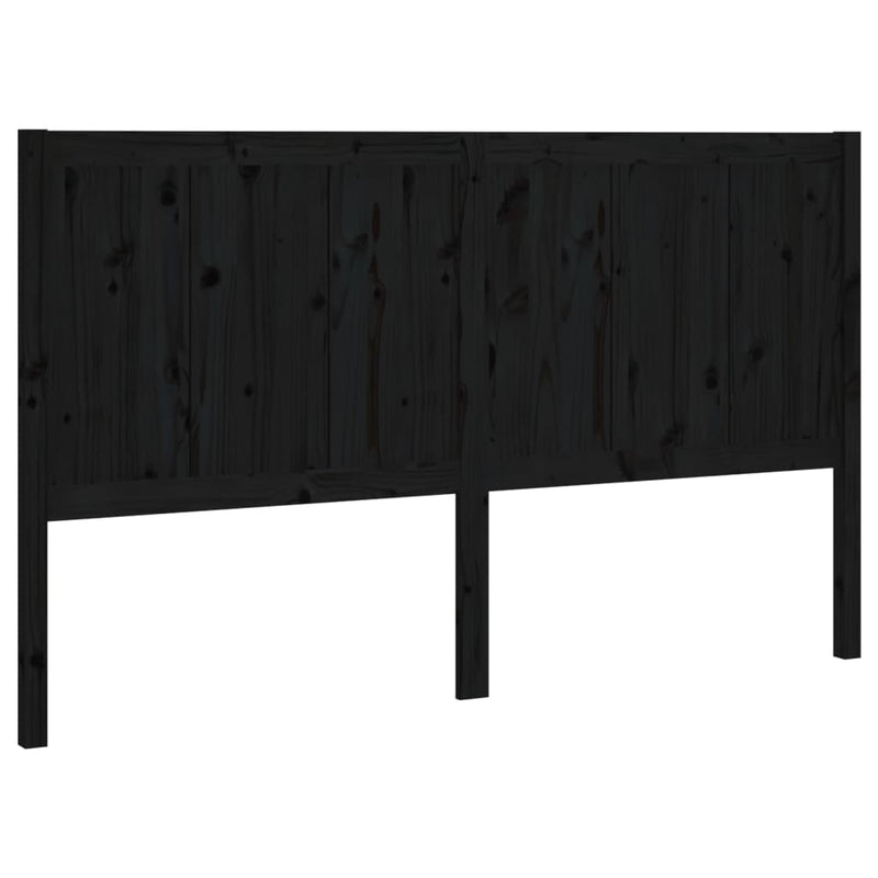 vidaXL fekete tömör fenyőfa ágyfejtámla 125,5 x 4 x 100 cm