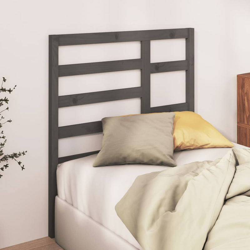 vidaXL szürke tömör fenyőfa ágyfejtámla 81 x 4 x 104 cm