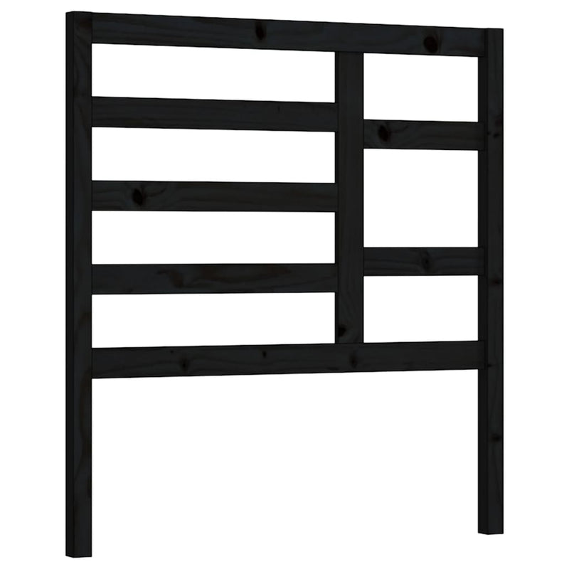 vidaXL fekete tömör fenyőfa ágyfejtámla 106 x 4 x 104 cm