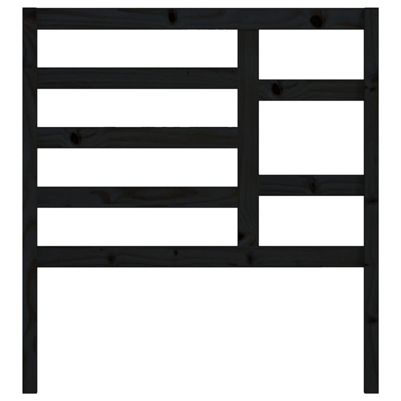 vidaXL fekete tömör fenyőfa ágyfejtámla 106 x 4 x 104 cm