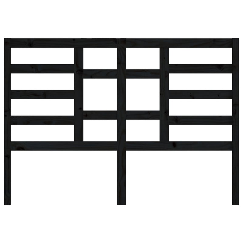 vidaXL fekete tömör fenyőfa ágyfejtámla 126 x 4 x 104 cm