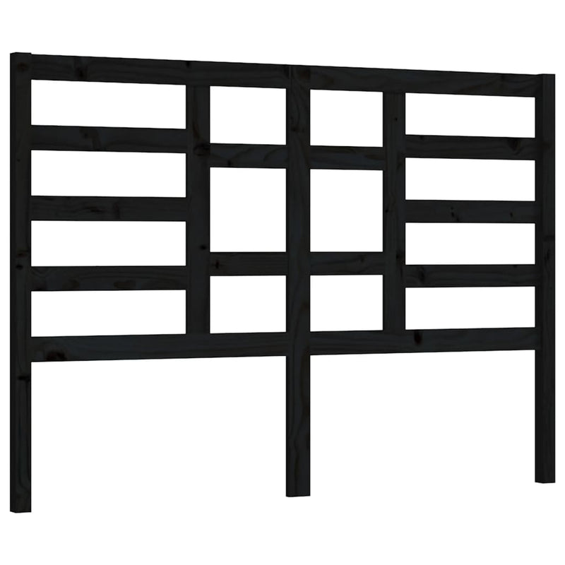 vidaXL fekete tömör fenyőfa ágyfejtámla 146 x 4 x 104 cm