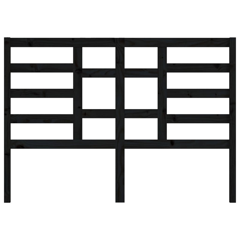 vidaXL fekete tömör fenyőfa ágyfejtámla 146 x 4 x 104 cm