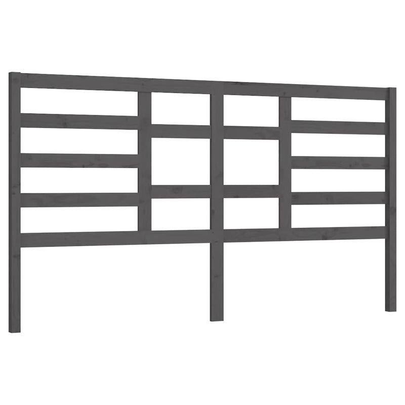 vidaXL szürke tömör fenyőfa ágyfejtámla 206 x 4 x 104 cm