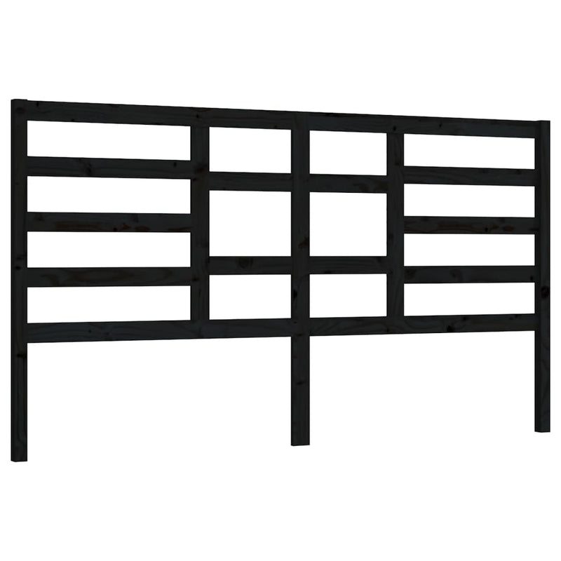 vidaXL fekete tömör fenyőfa ágyfejtámla 206 x 4 x 104 cm
