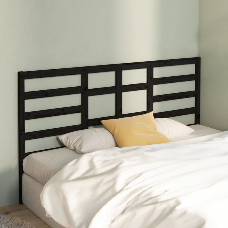 vidaXL fekete tömör fenyőfa ágyfejtámla 206 x 4 x 104 cm