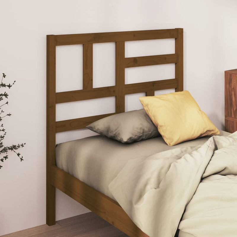 vidaXL mézbarna tömör fenyőfa ágyfejtámla 81x4x104 cm