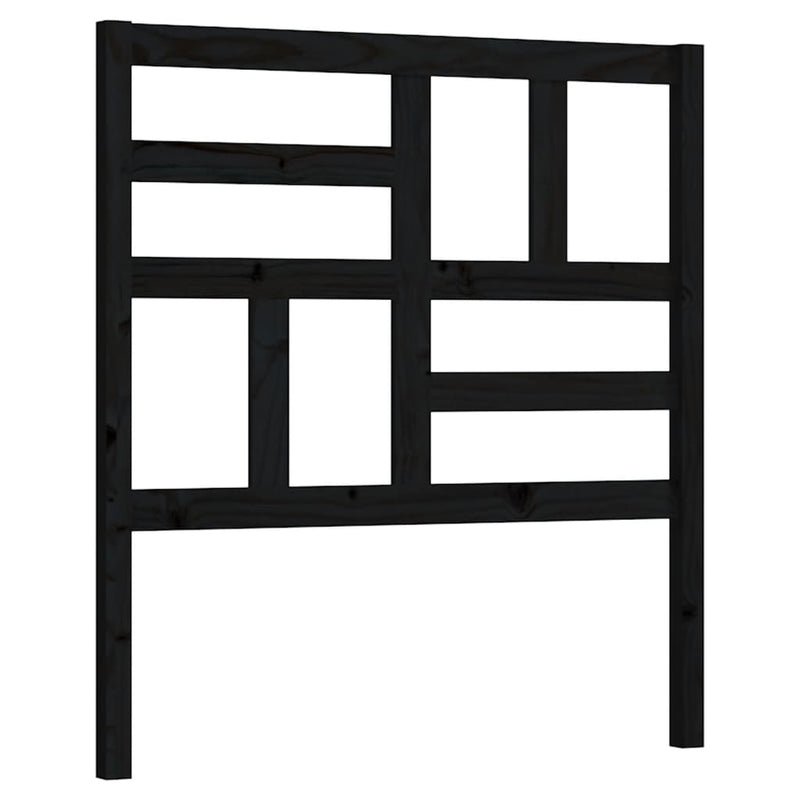vidaXL fekete tömör fenyőfa ágyfejtámla 81 x 4 x 104 cm