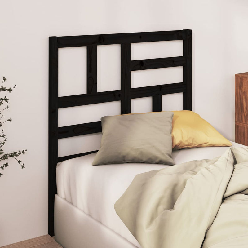 vidaXL fekete tömör fenyőfa ágyfejtámla 81 x 4 x 104 cm