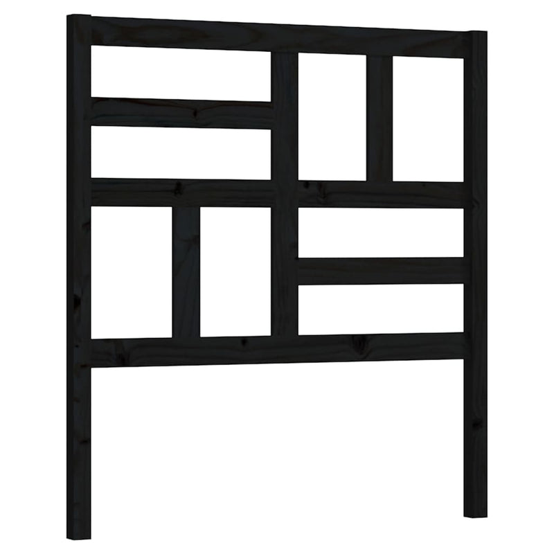vidaXL fekete tömör fenyőfa ágyfejtámla 96 x 4 x 104 cm