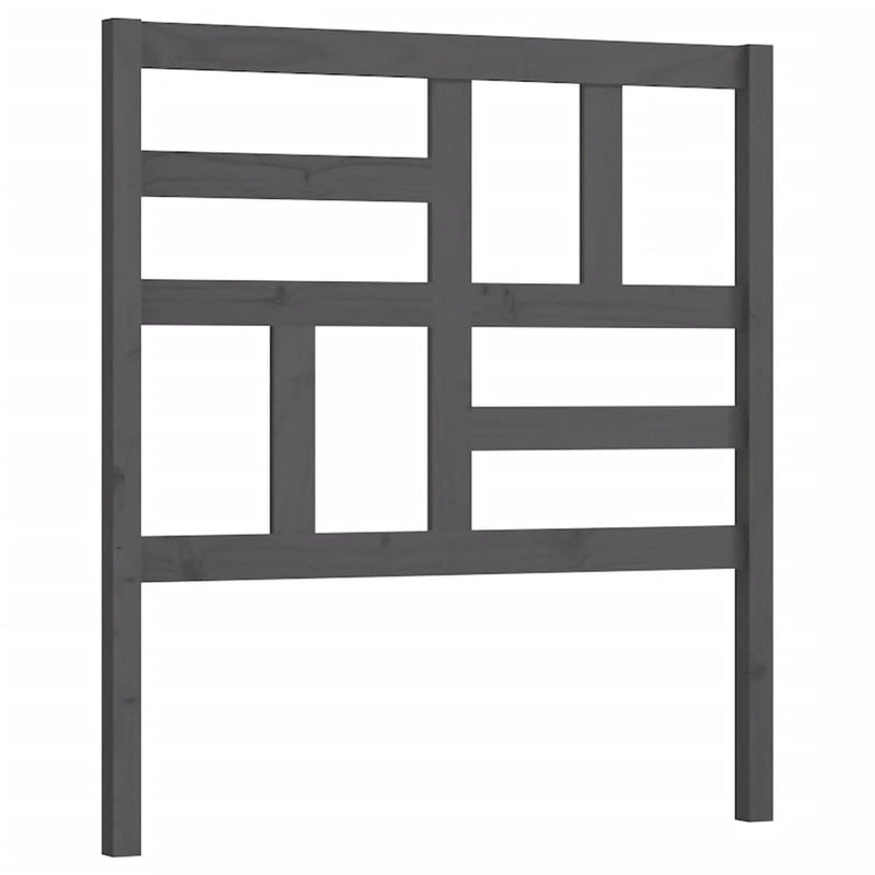 vidaXL szürke tömör fenyőfa ágyfejtámla 106x4x104 cm