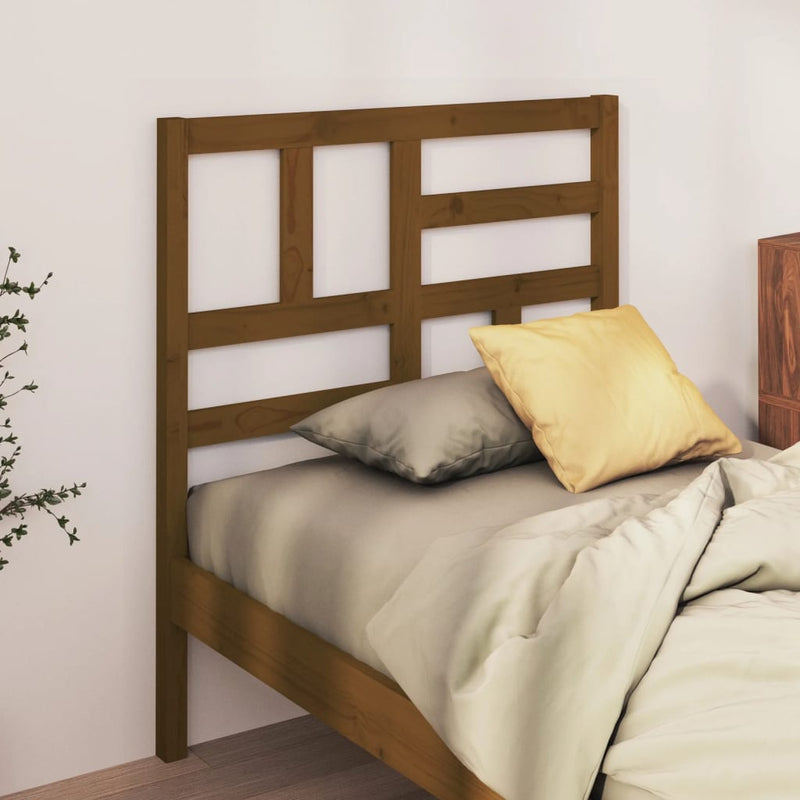 vidaXL mézbarna tömör fenyőfa ágyfejtámla 106x4x104 cm