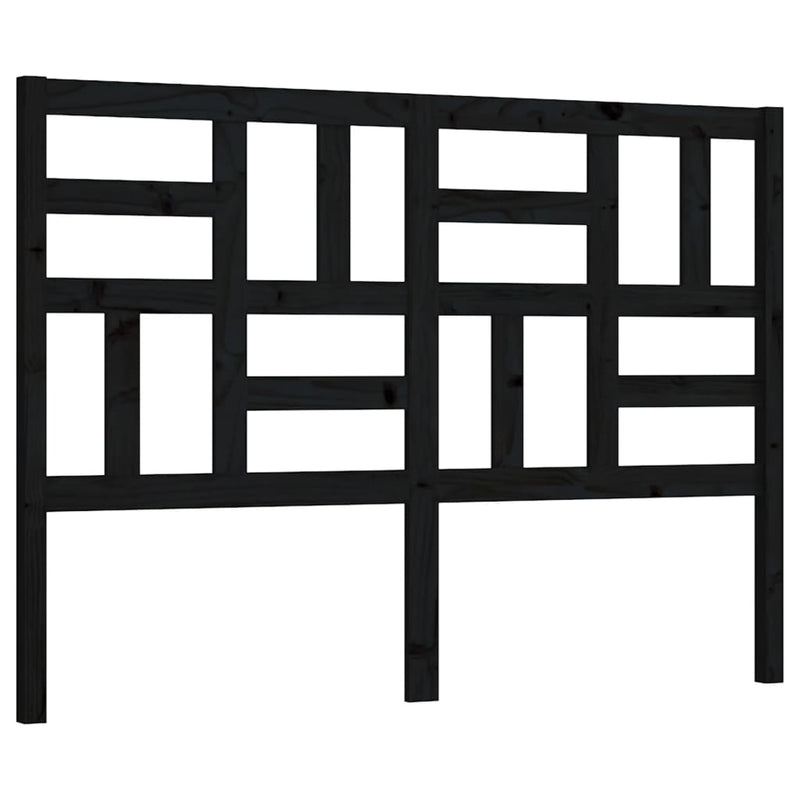 vidaXL fekete tömör fenyőfa ágyfejtámla 126x4x104 cm