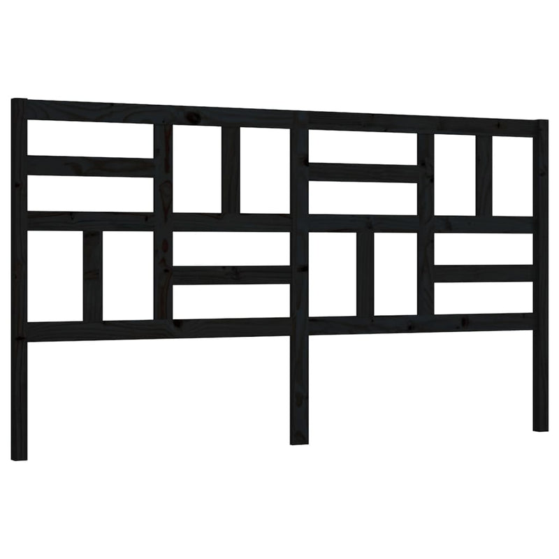 vidaXL fekete tömör fenyőfa ágyfejtámla 206 x 4 x 104 cm