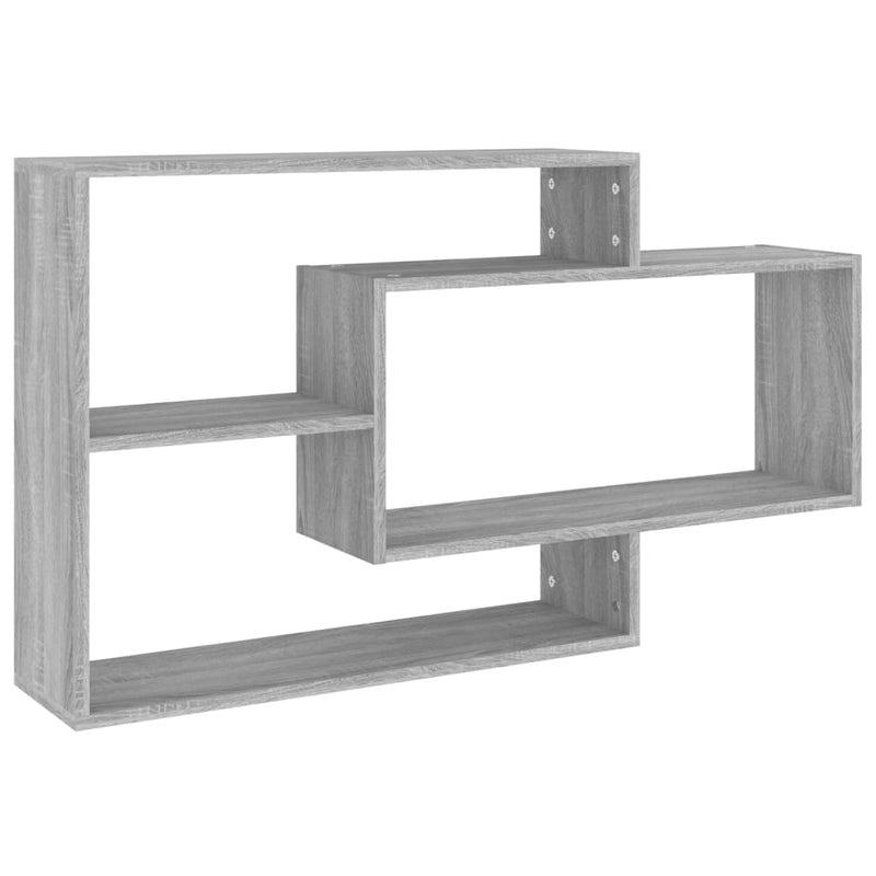 vidaXL szürke sonoma színű szerelt fa fali polc 104 x 20 x 58,5 cm