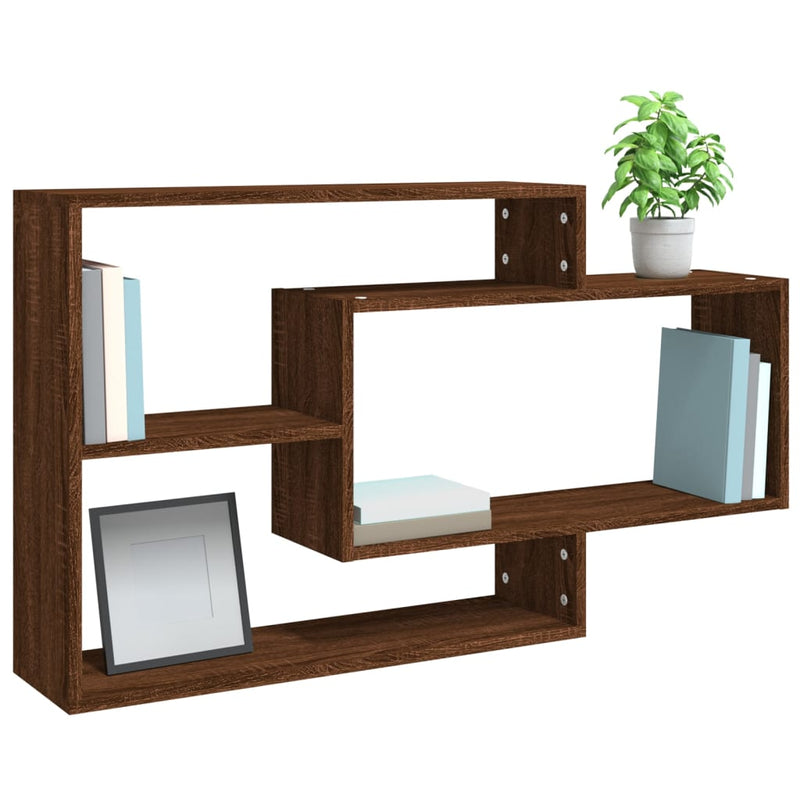 vidaXL barna tölgyszínű szerelt fa fali polc 104 x 20 x 58,5 cm