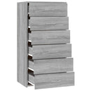 vidaXL szürke sonoma színű szerelt fa komód 6 fiókkal 50x34x96 cm