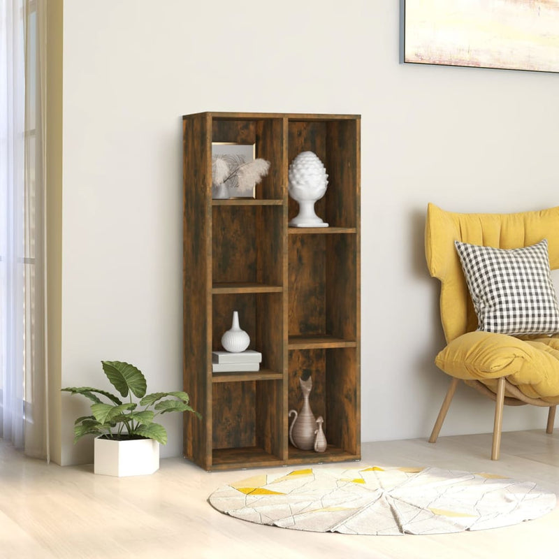 vidaXL füstös tölgy színű könyvszekrény 50 x 25 x 106 cm