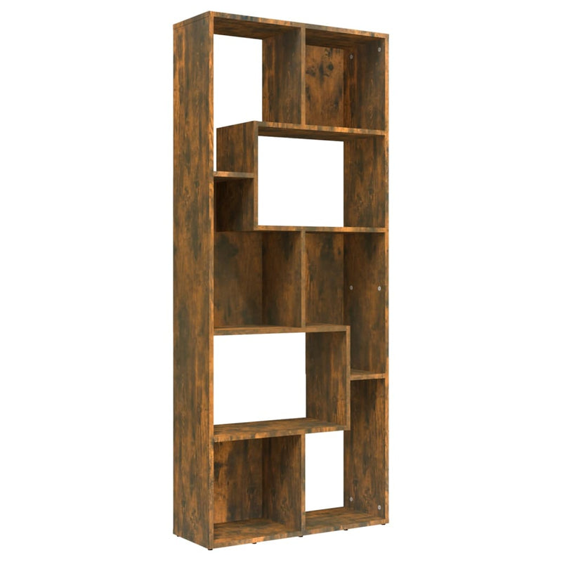 vidaXL füstös tölgy színű szerelt fa könyvszekrény 67 x 24 x 161 cm
