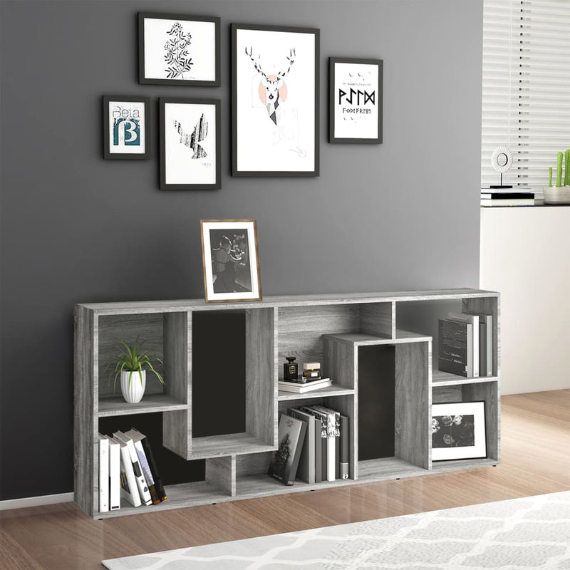 vidaXL szürke sonoma színű szerelt fa könyvszekrény 67 x 24 x 161 cm